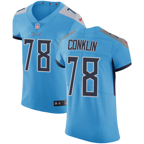 Nike Titans #78 Jack Conklin Light Blue Team Color Men's Stitched NFL Vapor Untouchable Elite Jersey - Click Image to Close